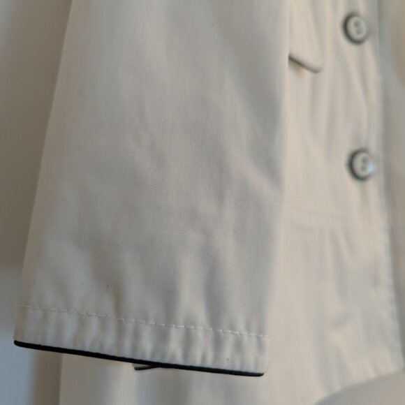 Anne Klein Waterproof White Cropped A-Line Coat - Picture 8 of 12